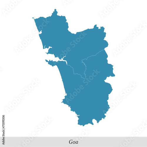 map of Goa is a state of India with districts