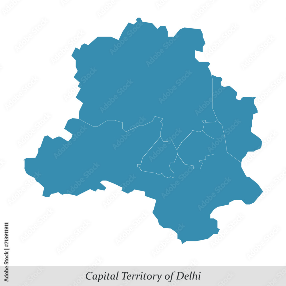 map of Delhi is a Union territory of India with districts