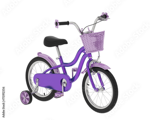 Kid bike isolated on background. 3d rendering - illustration