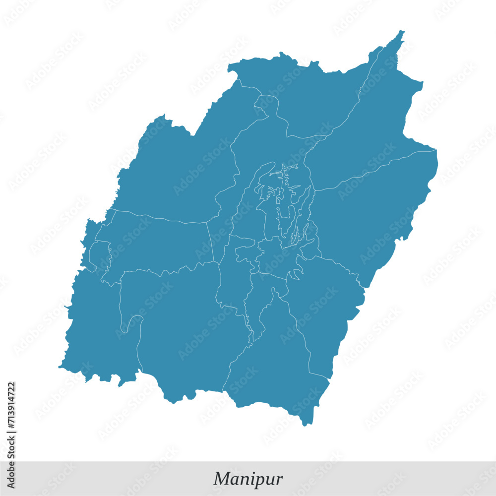 map of Manipur is a state of India with districts