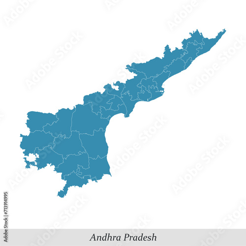 map of Andhra Pradesh is a state of India with districts