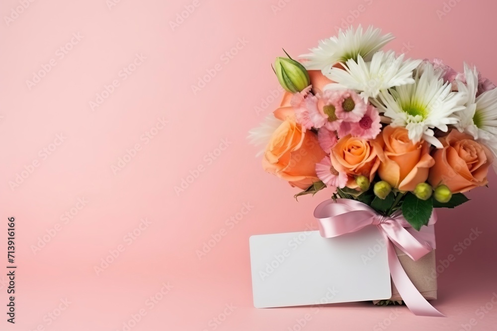 custom made wallpaper toronto digitalBouquet of roses and gift box. Valentine Gift