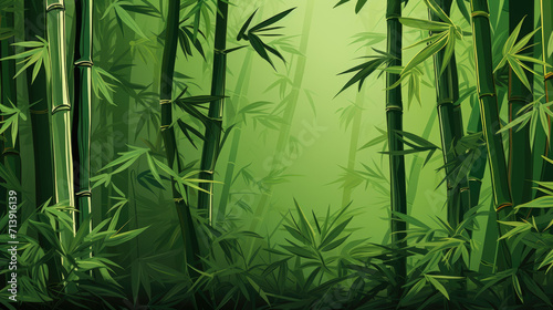 Green color bamboo background © LFK