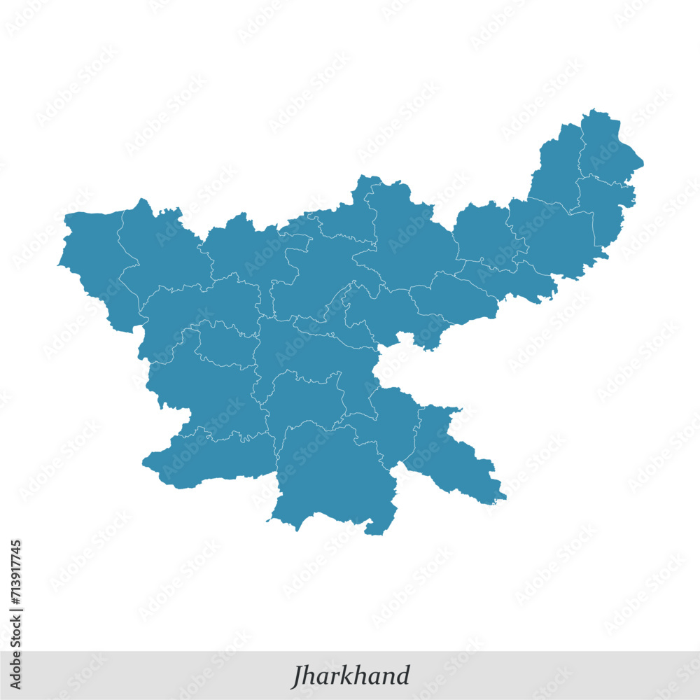 map of Jharkhand is a state of India with districts