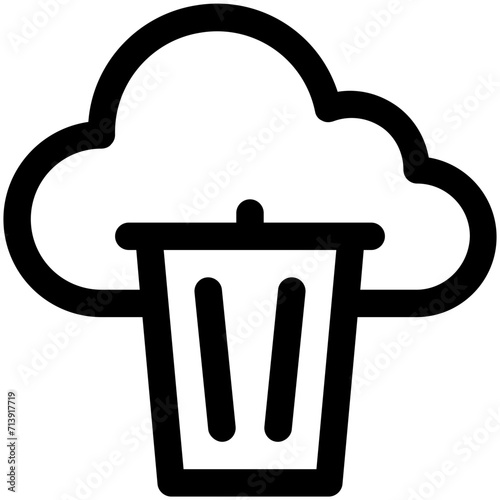 Cloud Trash Vector Icon