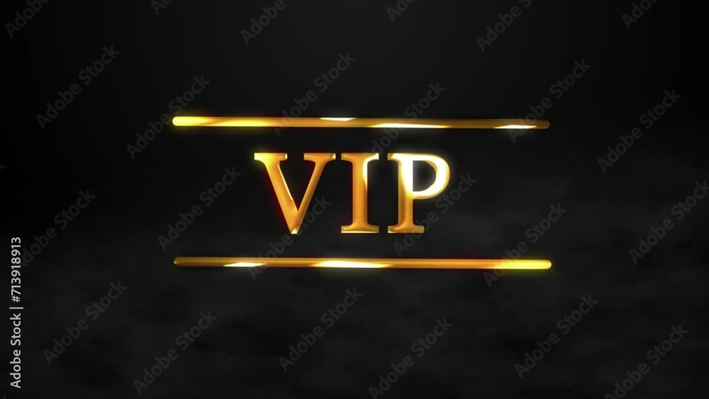 Vidéo Stock Golden symbol of exclusivity, the label VIP with glitter ...