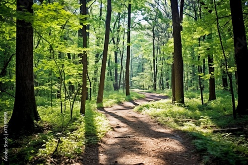 footpath in the Jungle with Sunlight in the morning