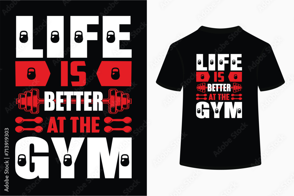 Gym and fitness typography vector