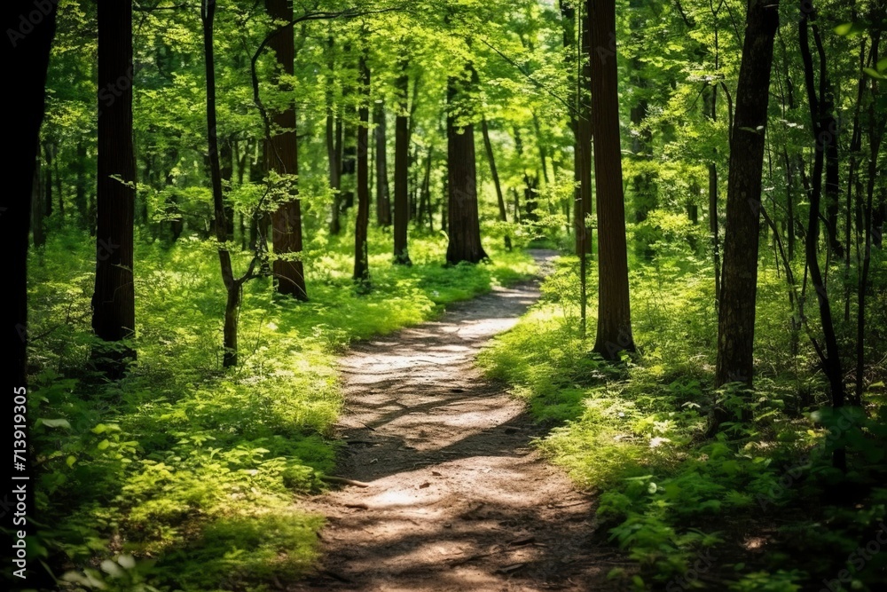 Fototapeta premium footpath in the Jungle with Sunlight in the morning