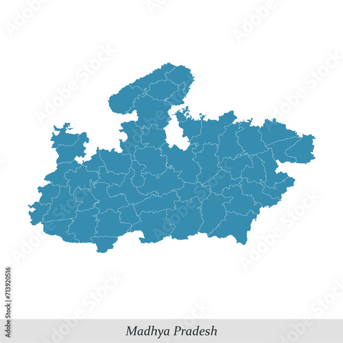 map of Madhya Pradesh is a state of India with districts