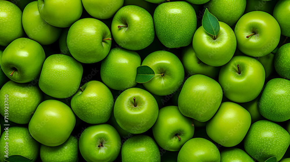Background of green apples. View from above. Background of green apples. View from above.