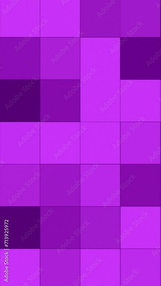 Square shapes placed together forming a grid flashing and changing color creating an effect of moving and morphing pixels. Purple color Square grid moving and blinking slowly changing color. Square shapes placed together forming a grid flashing and changing color creating an effect of moving and morphing pixels. Purple color Square grid moving and blinking slowly changing color.