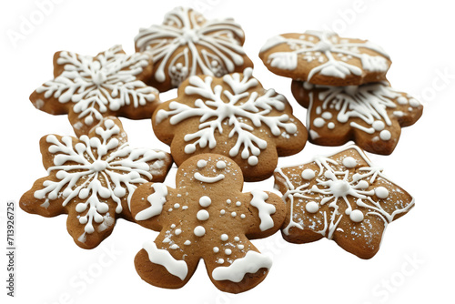 Gingerbread Cookies Isolated on Transparent Background