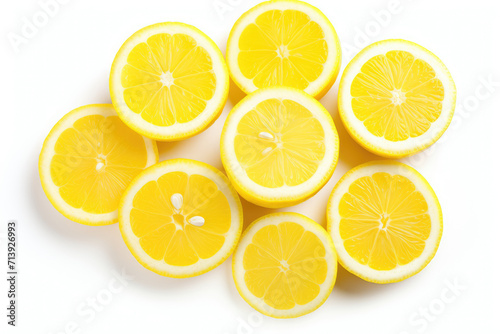 Lemon slices, isolated white background