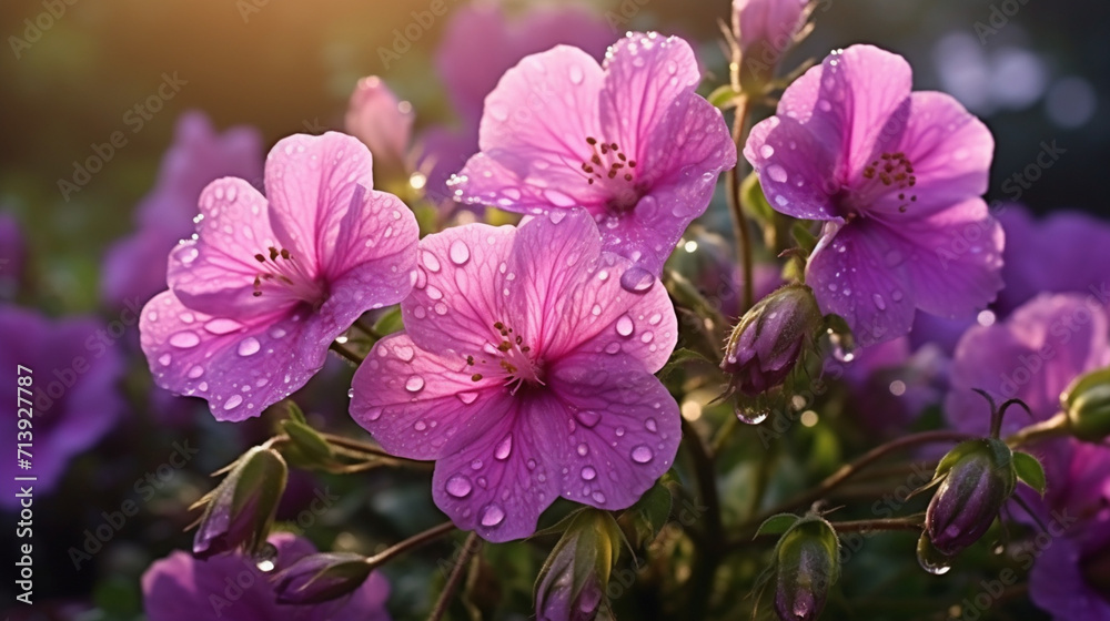 close up of purple flower created with Generative Ai