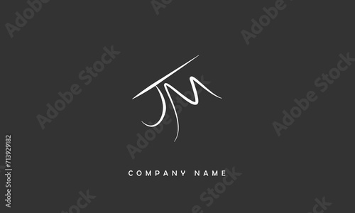 JM, MJ, J, M Abstract Letters Logo Monogram