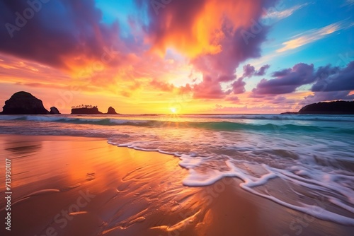 Colorful sunset on the beach © CREATIVE STOCK