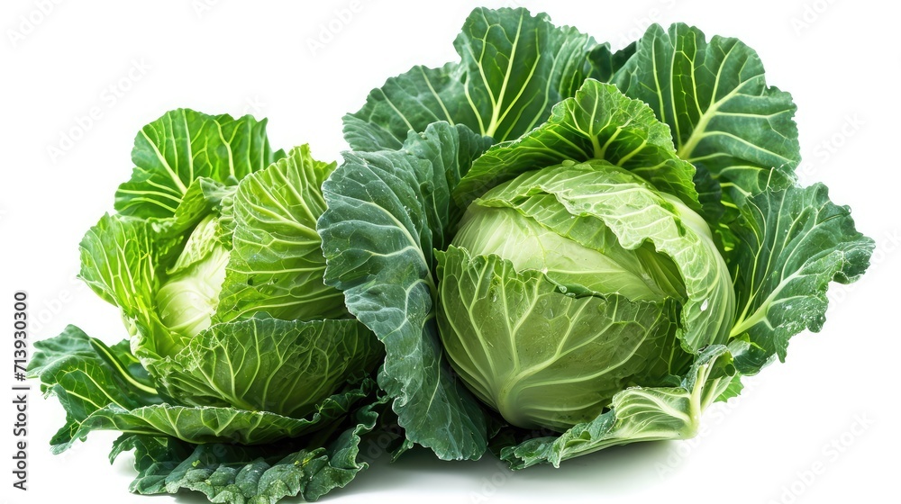 Obraz premium Cabbage on isolated white background.