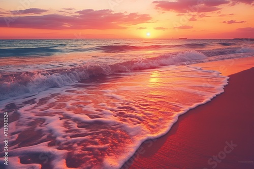 Colorful sunset on the beach