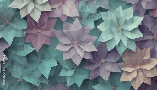 Decorative polygonal flat paper flowers