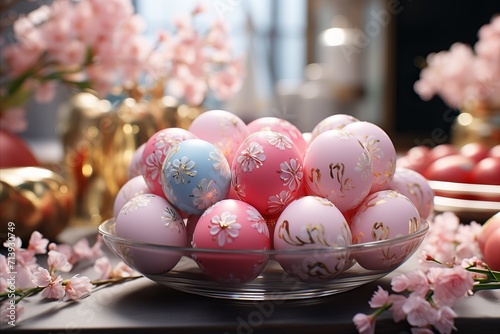 Pastel Colored Easter Decorations: Soft and muted pastel hues for Easter.