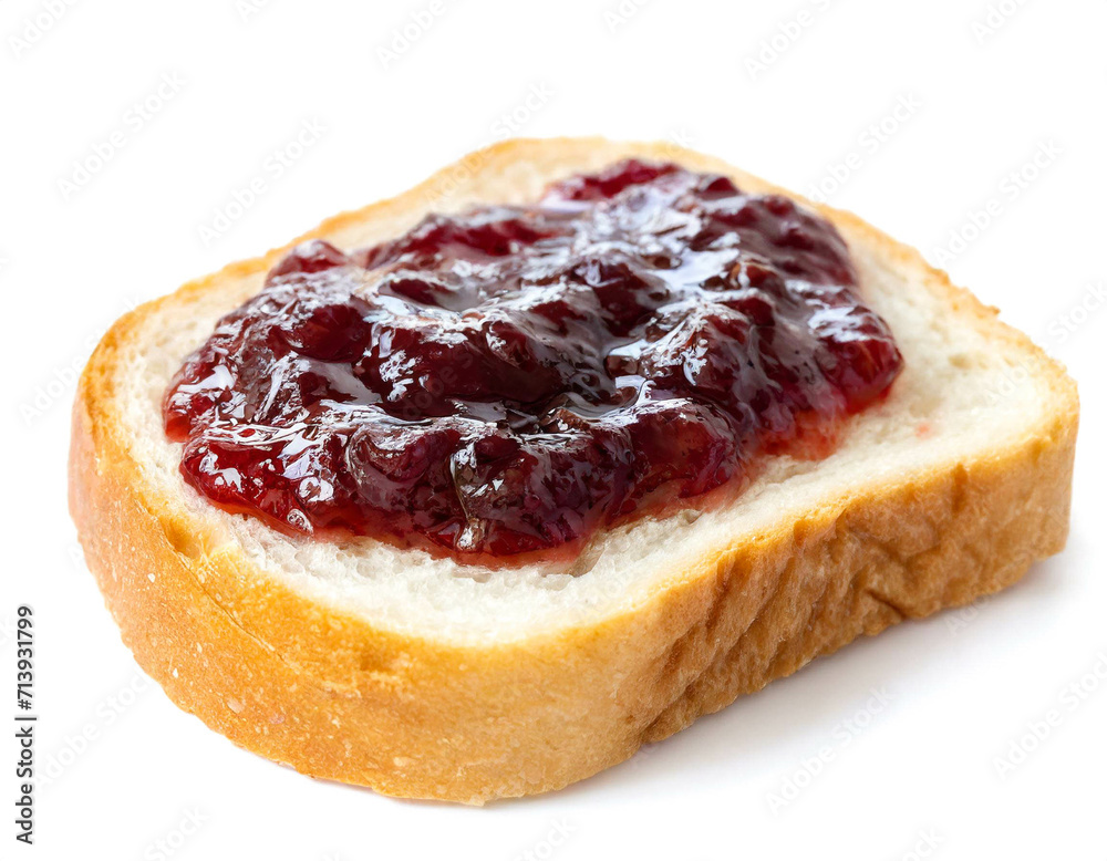 Brot mit Marmelade isoliert auf weißen Hintergrund, Freisteller Brot mit Marmelade isoliert auf weißen Hintergrund, Freisteller