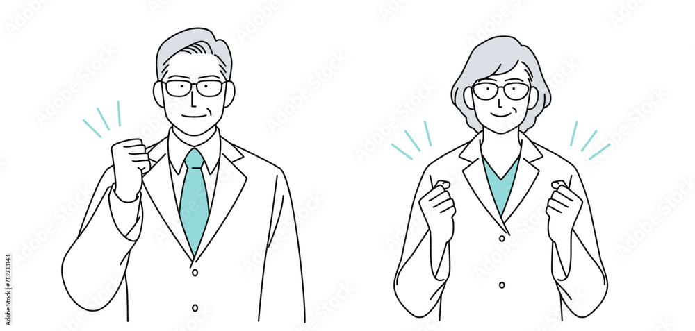 シニア医師の人物イラスト シンプル シニア医師の人物イラスト シンプル