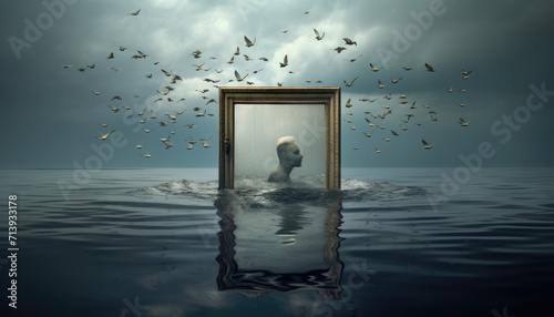 Narcissism or narcissistic personality disorder concept abstract design