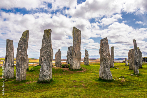 shooting of Calanais standing stones and the area surrounding it, Isle of Lewis, Scotland photo