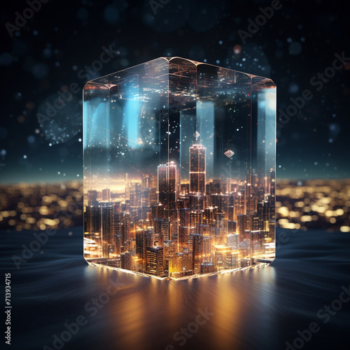 3d render of a cube created with a Generative Ai