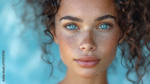 Nahaufnahmeporträt einer schönen Frau mit tollen Augen photo