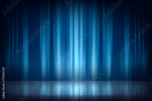 Abstract blue studio with white podium. Design product template. 3d vector mockup