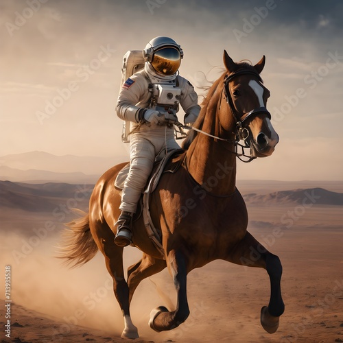 An Astronaut riding A Horse