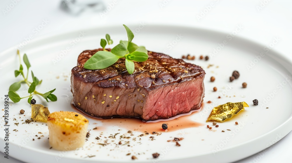 Plate of Perfection: Juicy Medium Rare Steak Plate of Perfection: Juicy Medium Rare Steak