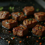 Juicy grilled beef isolated in studio