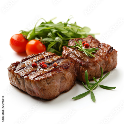 Juicy grilled beef isolated in studio