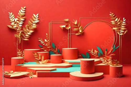 mosaic podium for product presentation