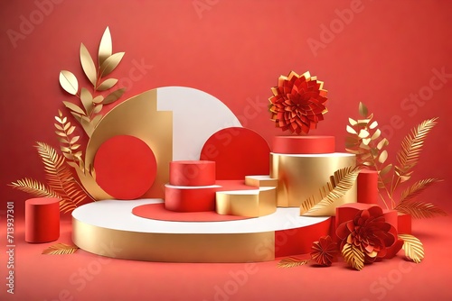 mosaic podium for product presentation