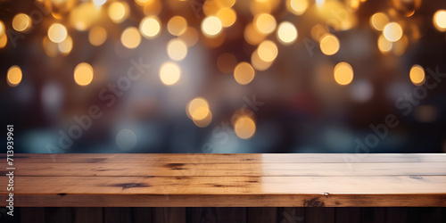 Celebrate the New Year with a festive wooden table backdrop. Festive Wooden Table Delight. Generative Ai.