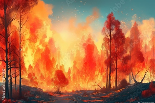 Fire in the forest