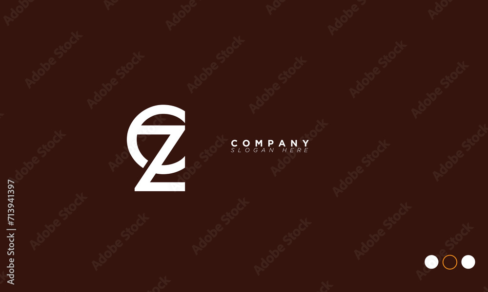  CZ Alphabet letters Initials Monogram logo ZC, C and Z - obrazy, fototapety, plakaty 