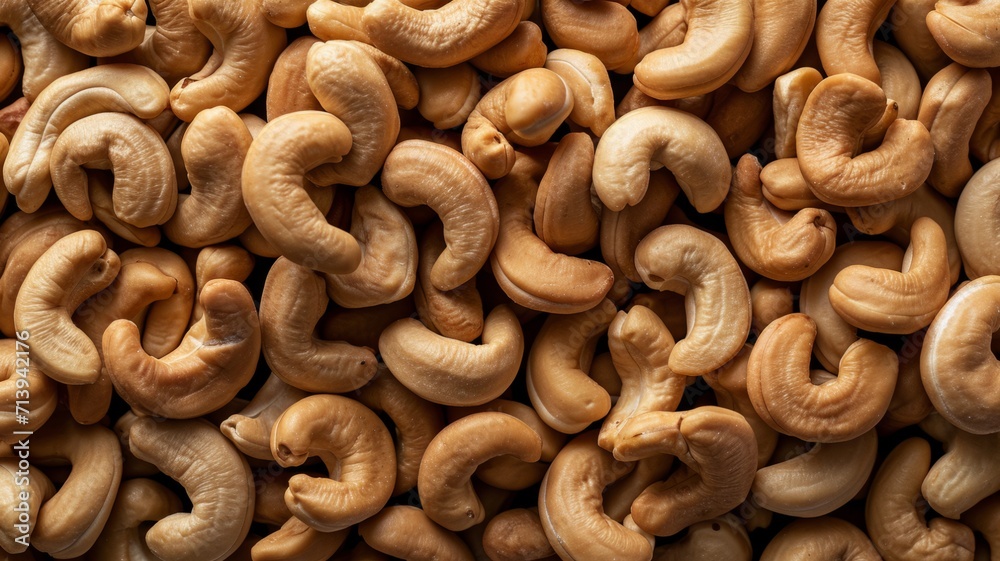 Background with Cashews nuts. Top view of nuts Background with Cashews nuts. Top view of nuts