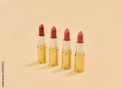 Lipsticks and makeup products. Professional makeup.