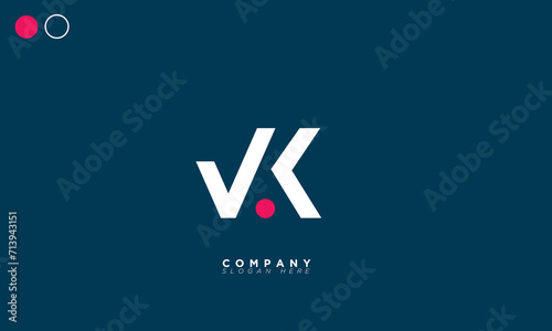  VK Alphabet letters Initials Monogram logo KV, V and K
