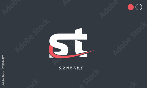  ST Alphabet letters Initials Monogram logo TS, S and T