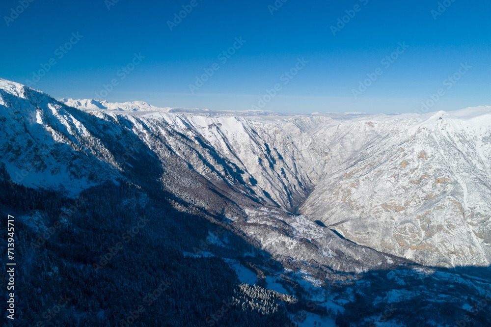 view of winter nature near the town of Zabljak