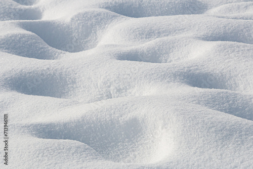 Natural pattern in fresh snow abstract background
