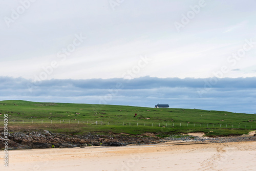 seascape inside the Eoropie Beach close to the village of Ness, Isle of Lewis, Scotland photo