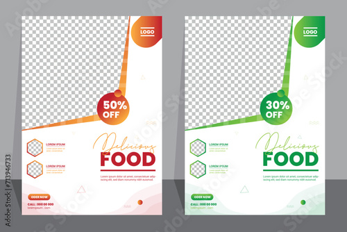 Food Flyer Template design, restaurant food flyer, fast food template vector illustration.	