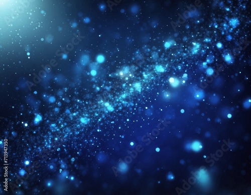 blue glow particle abstract bokeh background, blue background with stars